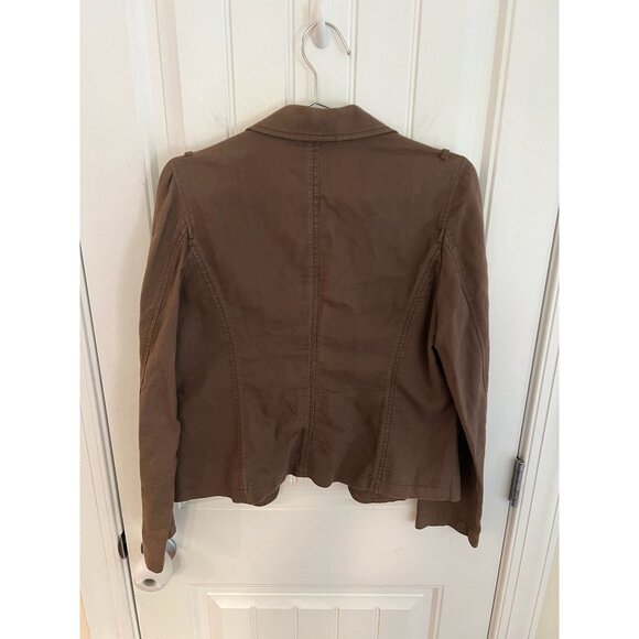Vince Women's Linen Blend Brown Blazer Jacket‎ Size 10 - Picture 5 of 5